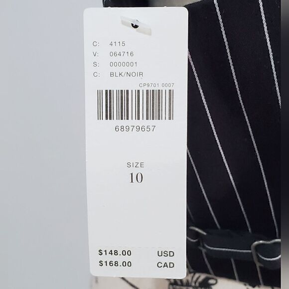 Anthropologie Mauve Black Pinstripe Halter Button Down Vest Size 10 NWT - Picture 7 of 7